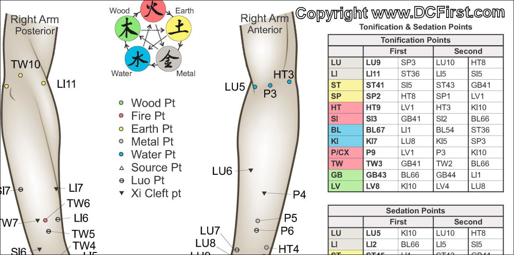 AK Tonification and Sedation Points